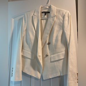 White House black market white blazer with gold buttons